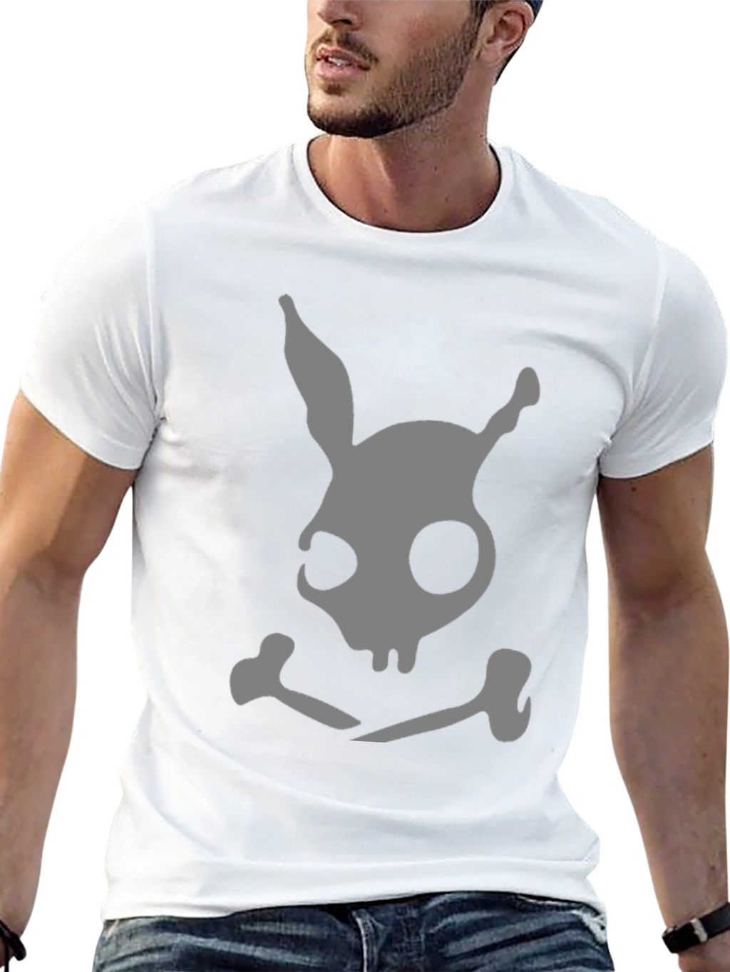 Dark Bunny Skull & Crossbones Black T-Shirt