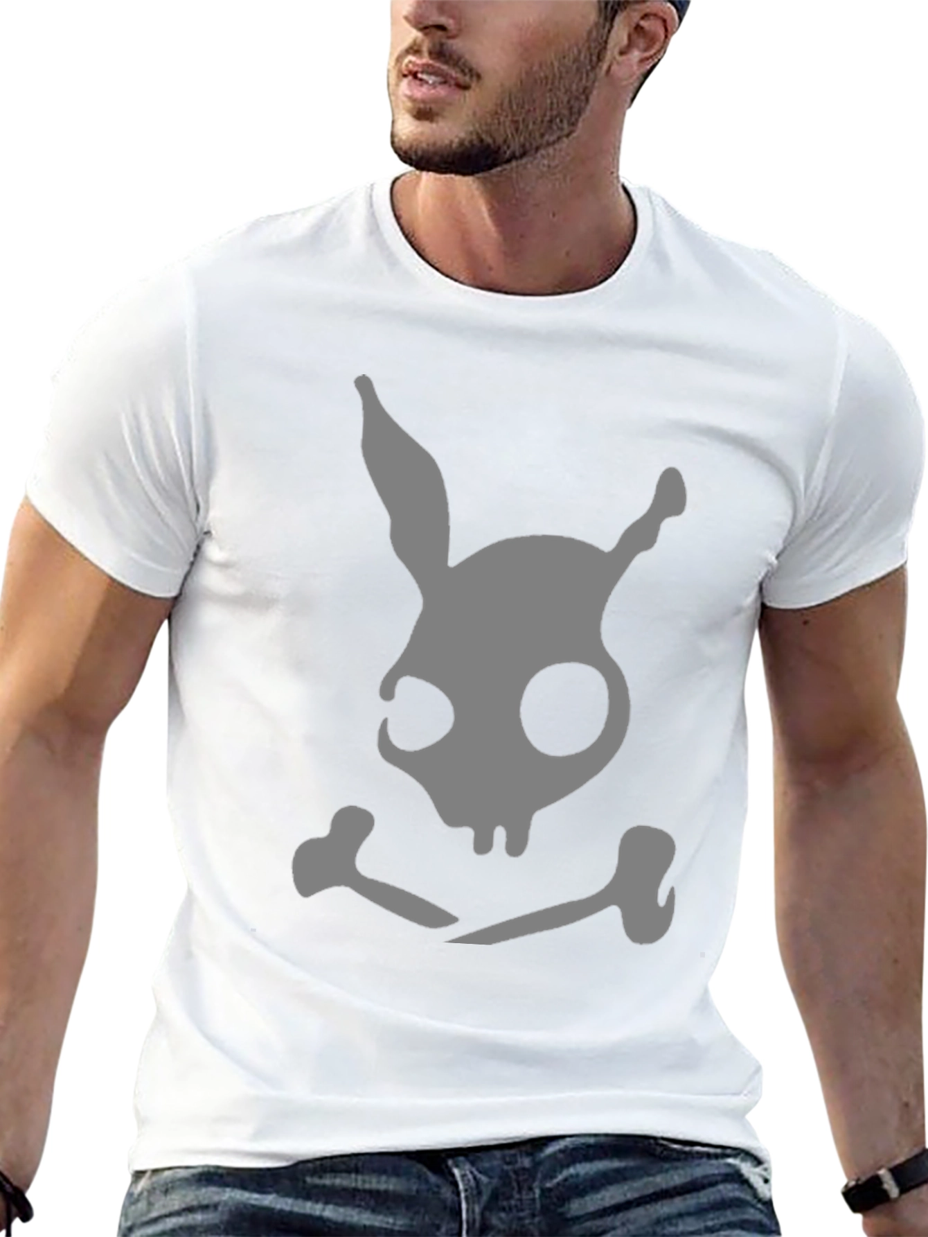 Dark Bunny Skull & Crossbones Black T-Shirt