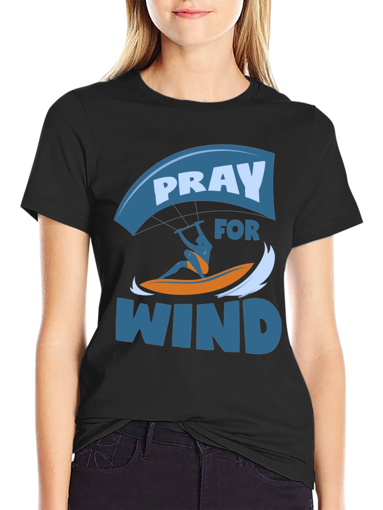 Pray for Wind Graphic T-Shirt - Kite Surfing