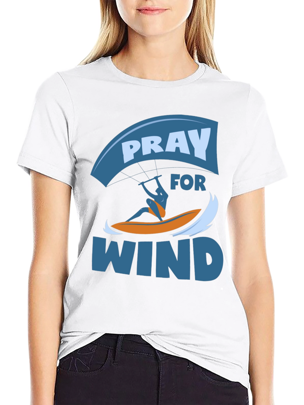 Pray for Wind Graphic T-Shirt - Kite Surfing
