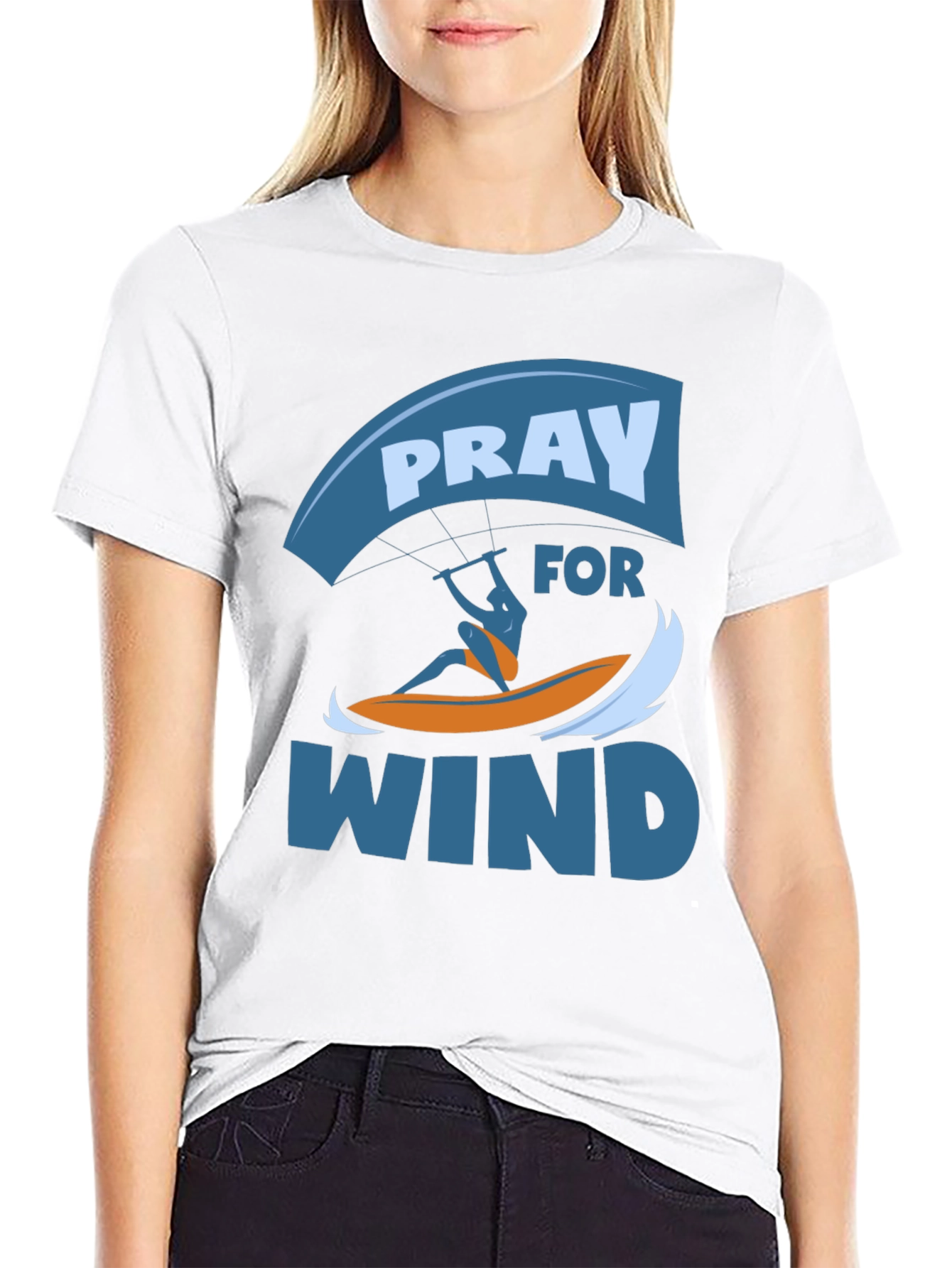 Pray for Wind Graphic T-Shirt - Kite Surfing