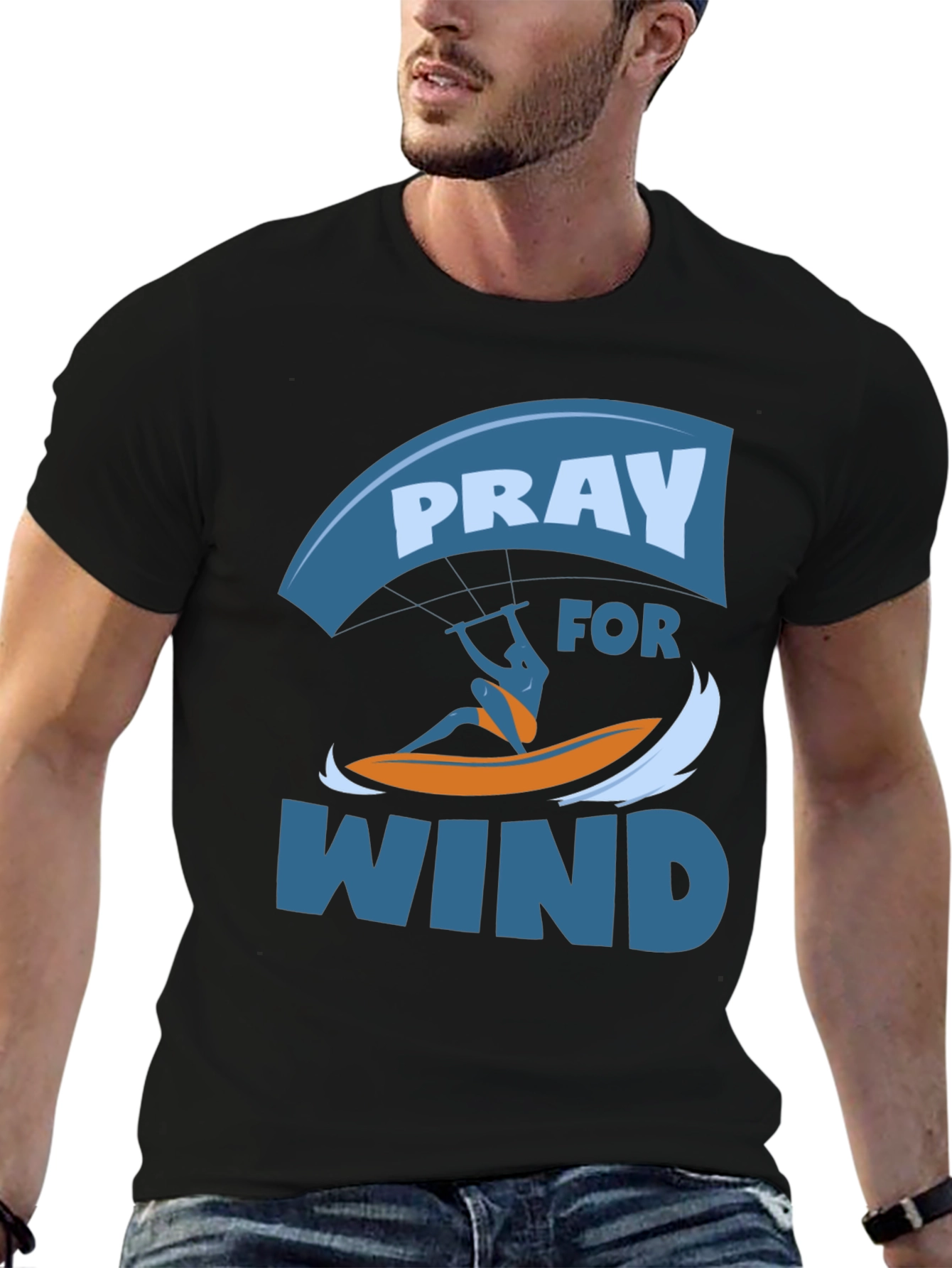 Pray for Wind Graphic T-Shirt - Kite Surfing