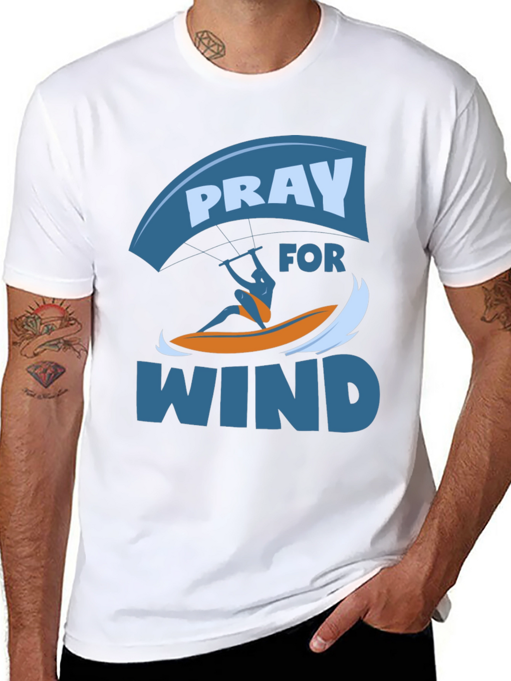 Pray for Wind Graphic T-Shirt - Kite Surfing