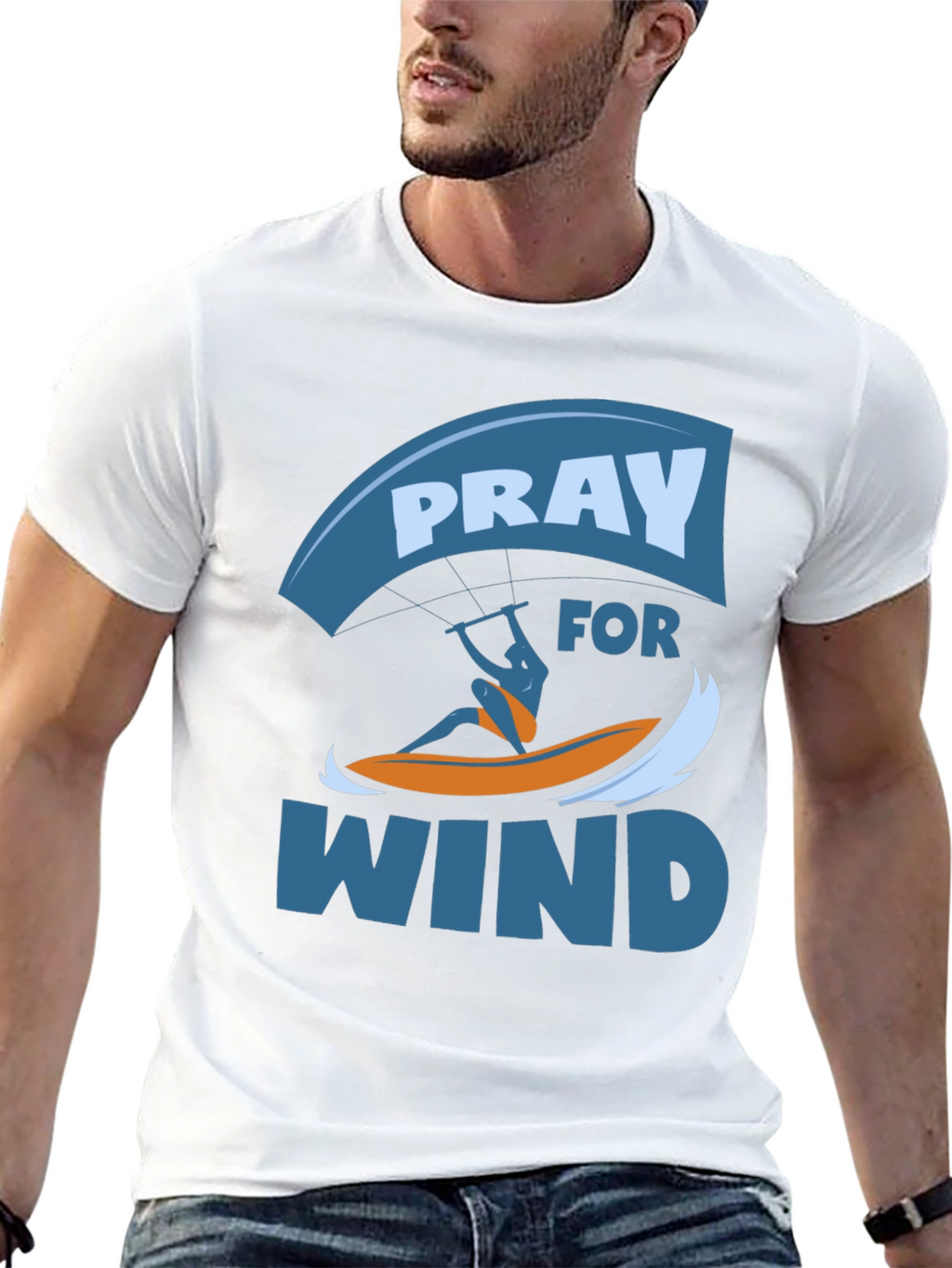 Pray for Wind Graphic T-Shirt - Kite Surfing