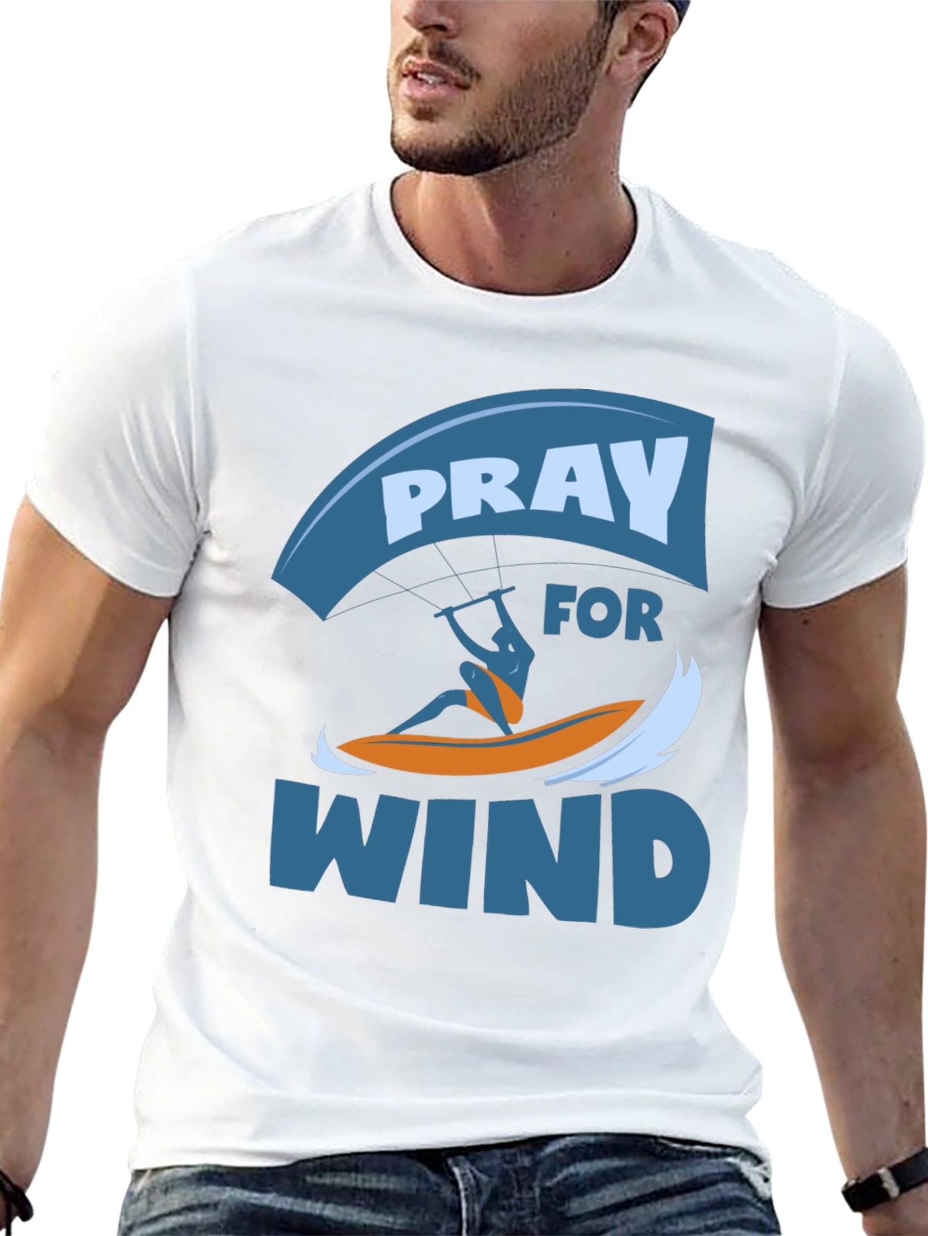 Pray for Wind Graphic T-Shirt - Kite Surfing