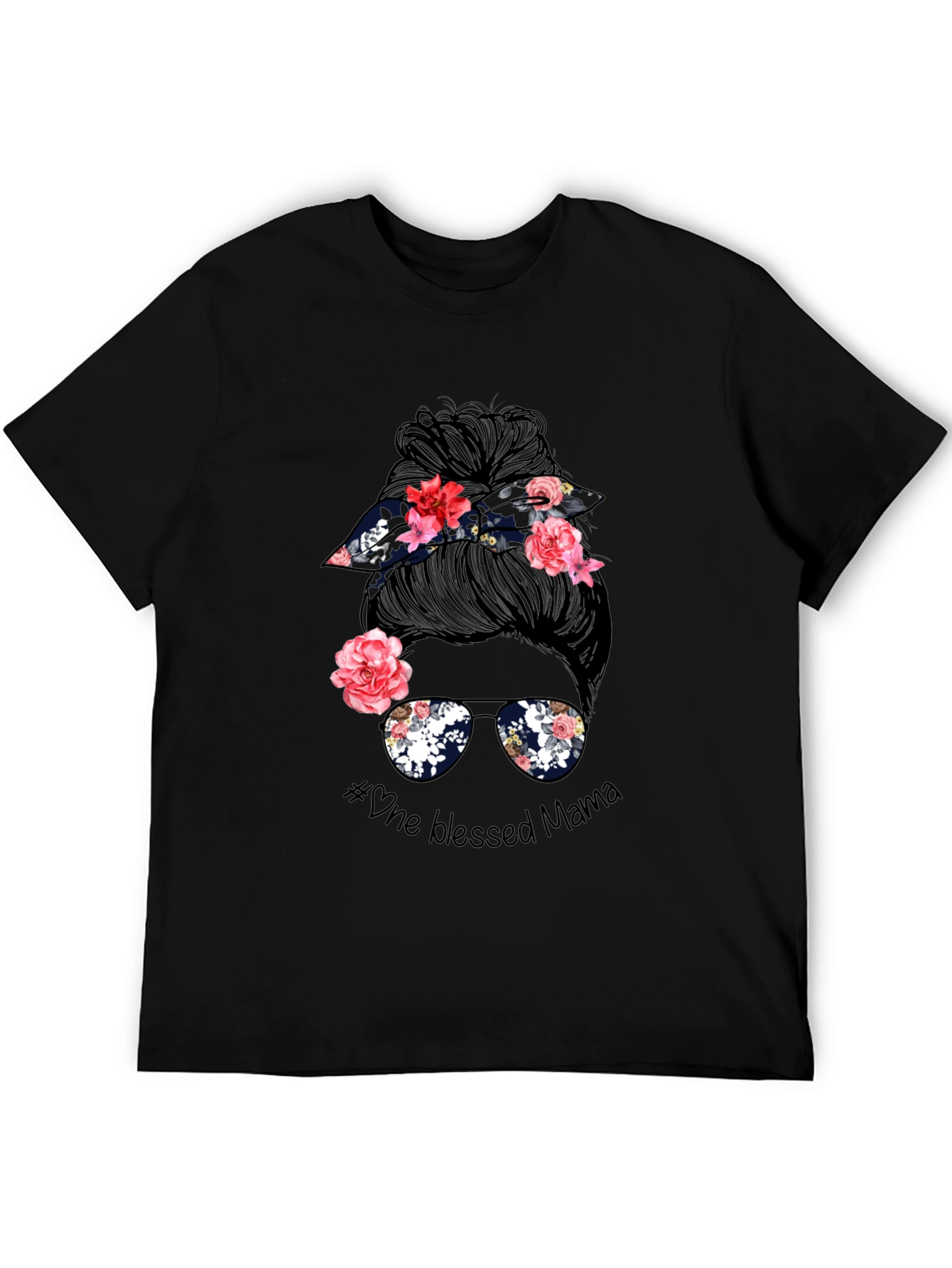 Blessed Mama Messy Bun Graphic Tee