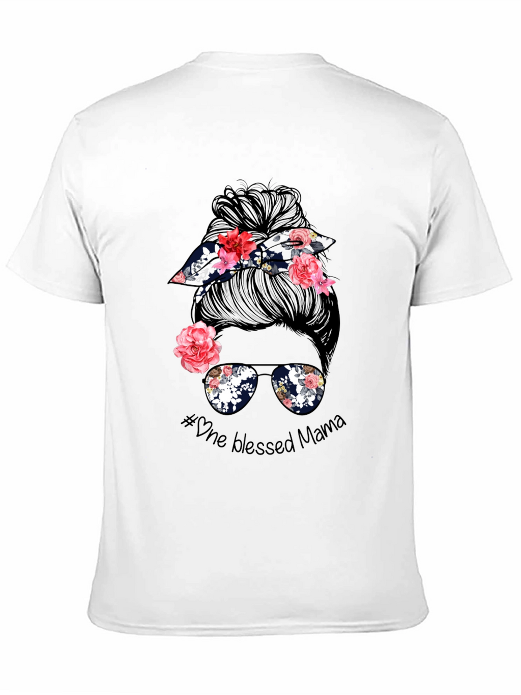 Blessed Mama Messy Bun Graphic Tee