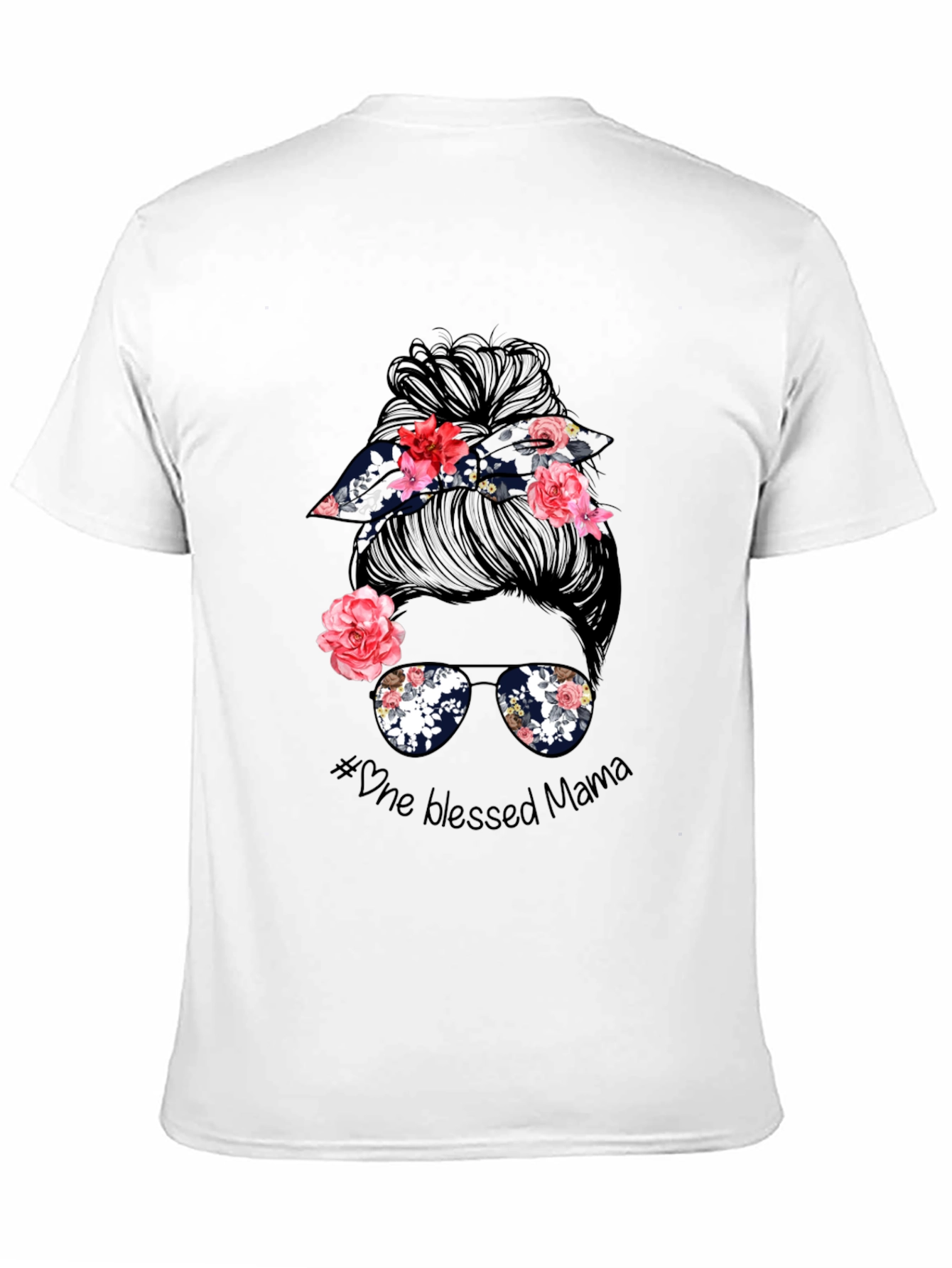 Blessed Mama Messy Bun Graphic Tee