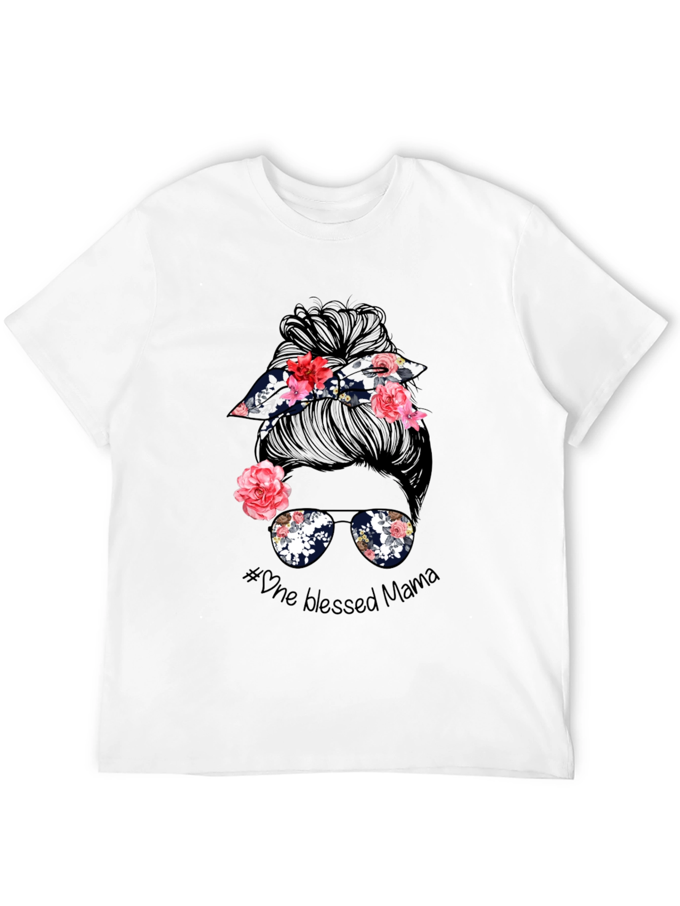 Blessed Mama Messy Bun Graphic Tee