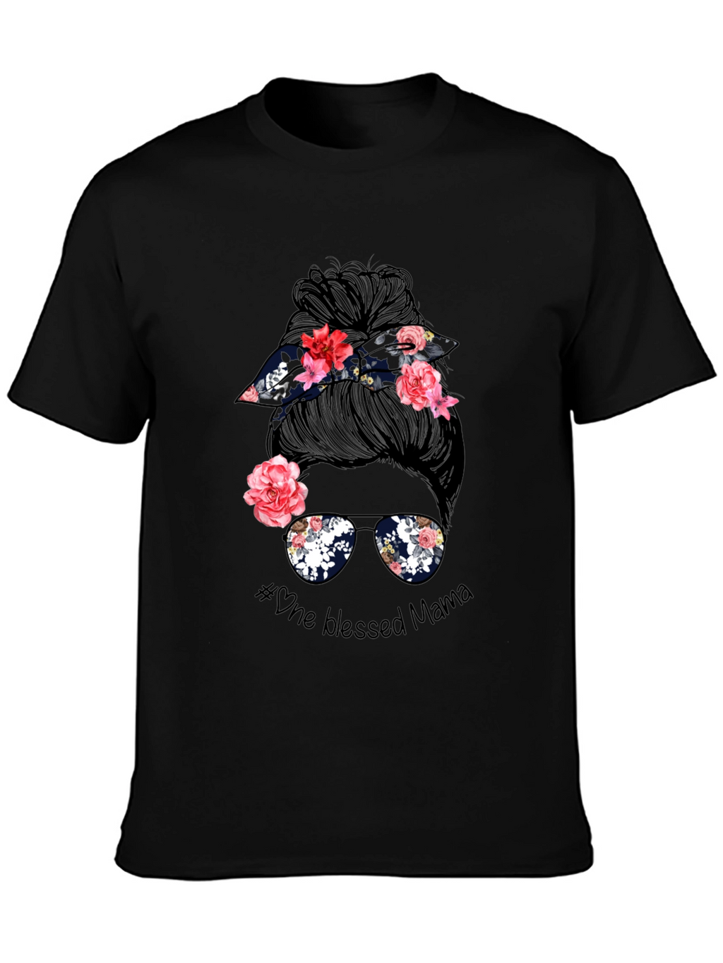 Blessed Mama Messy Bun Graphic Tee
