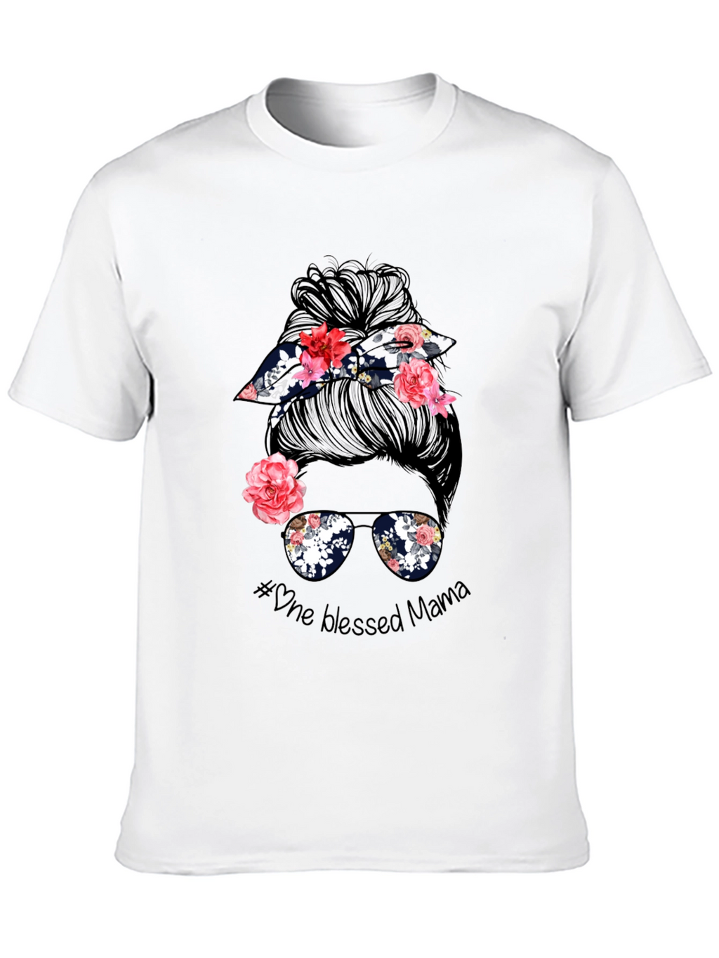 Blessed Mama Messy Bun Graphic Tee