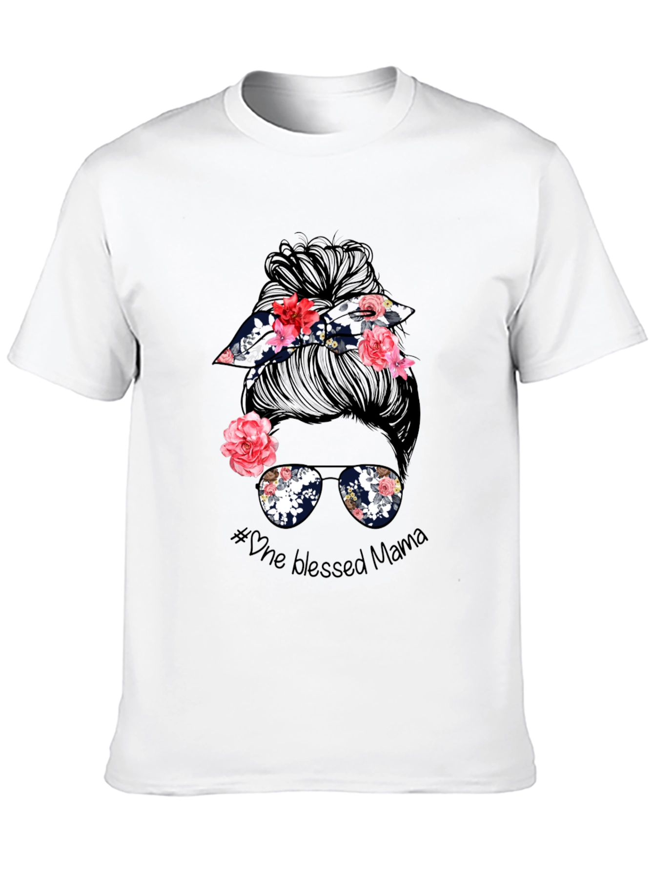 Blessed Mama Messy Bun Graphic Tee