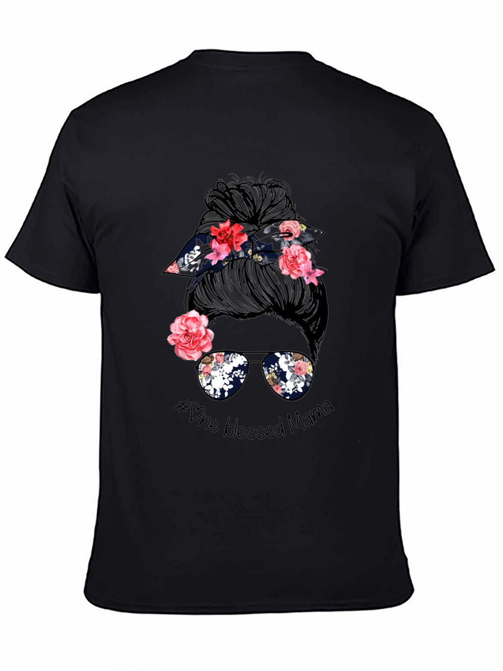 Blessed Mama Messy Bun Graphic Tee