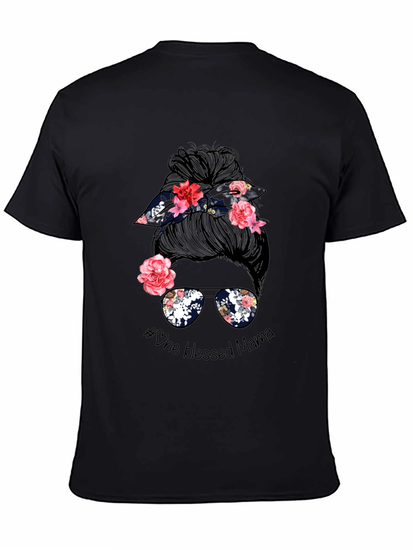 Blessed Mama Messy Bun Graphic Tee