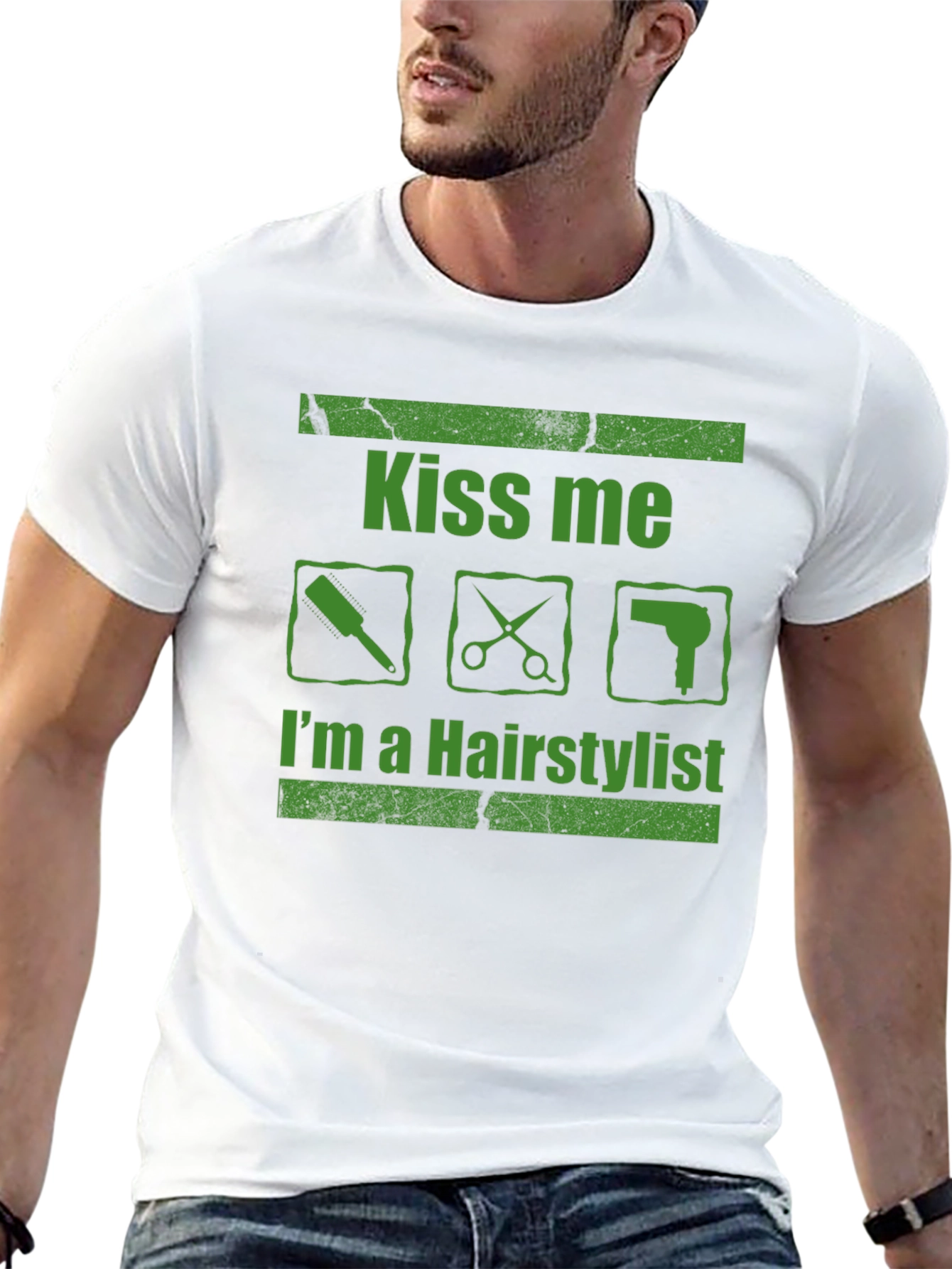 Kiss Me Im A Hair Stylist Black T-Shirt