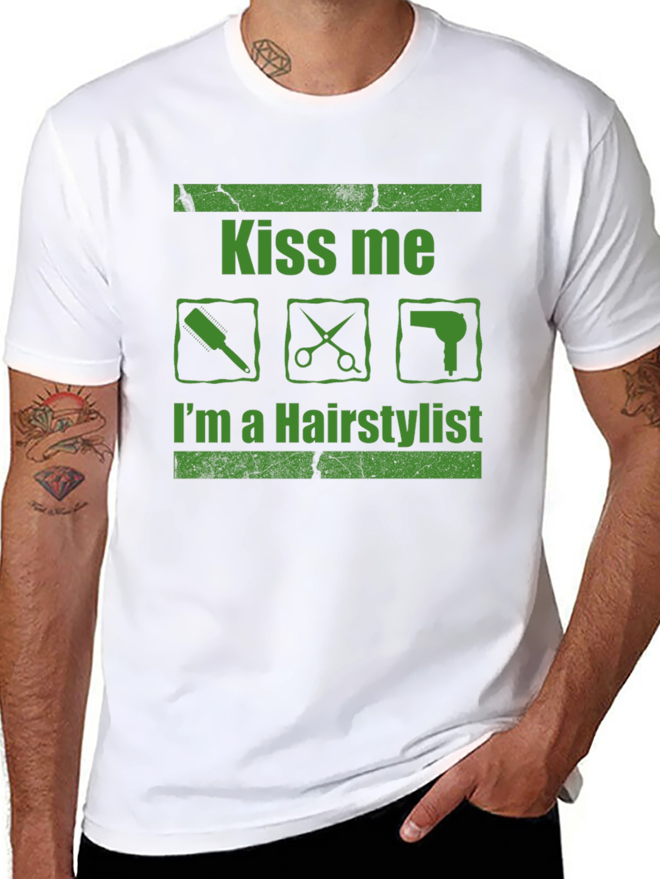 Kiss Me Im A Hair Stylist Black T-Shirt