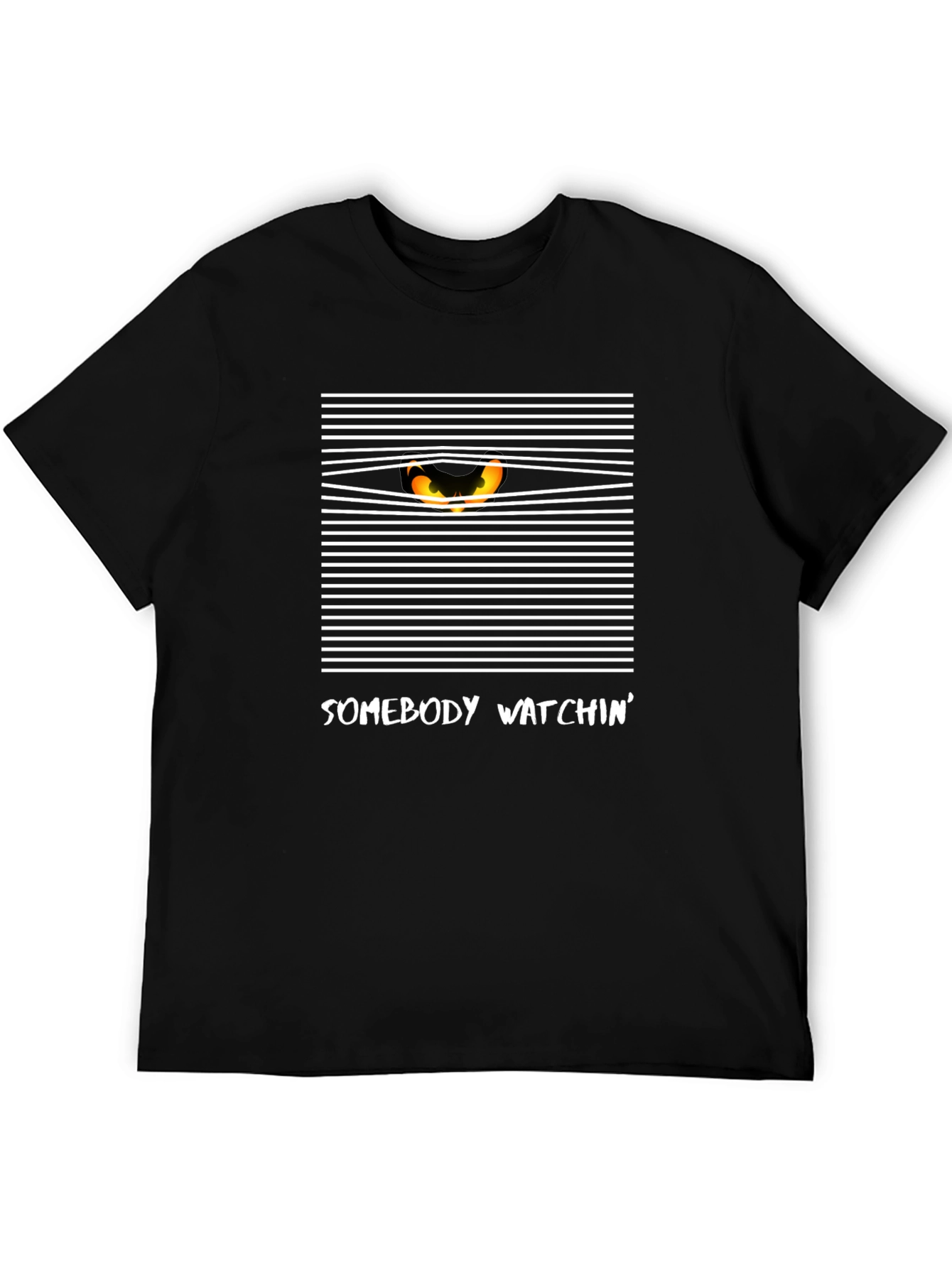Somebody Watchin Graphic Tee - Black