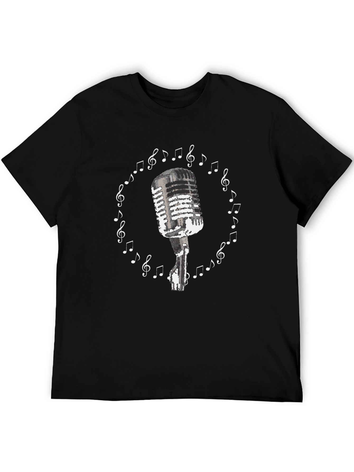 Vintage Microphone Music Notes T-Shirt