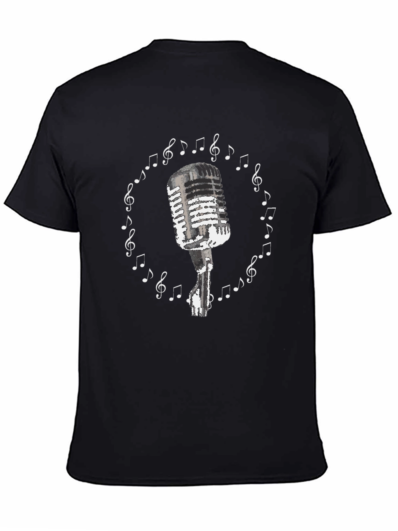 Vintage Microphone Music Notes T-Shirt