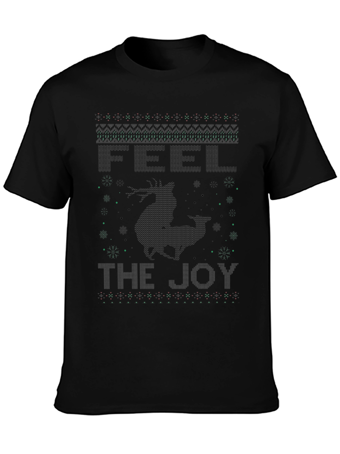 Feel The Joy Christmas Reindeer Ugly Sweater T-Shirt