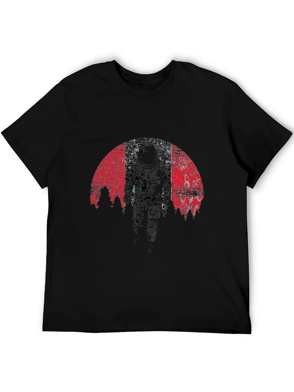 Astronaut Graphic Tee - Grunge Space Design