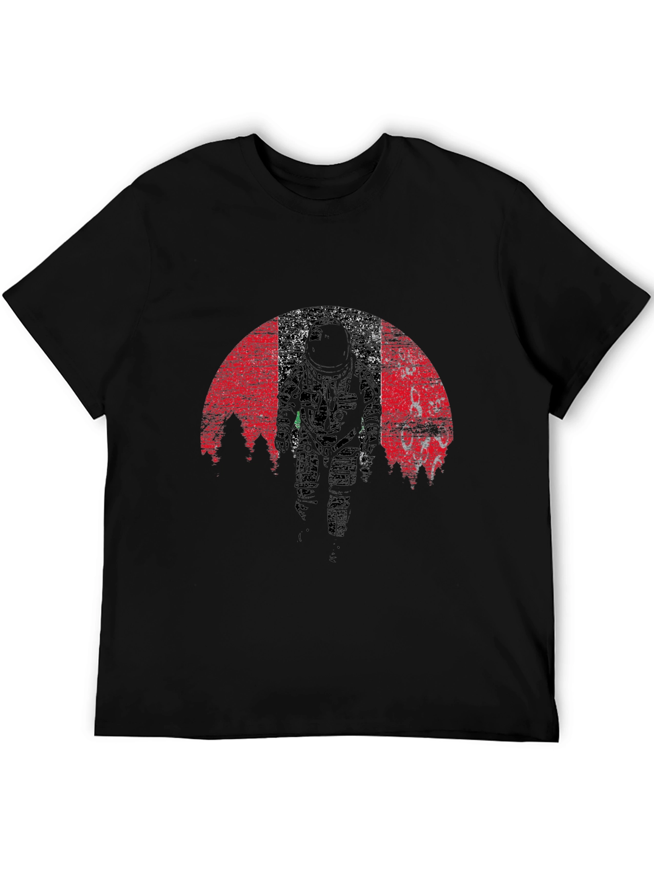 Astronaut Graphic Tee - Grunge Space Design