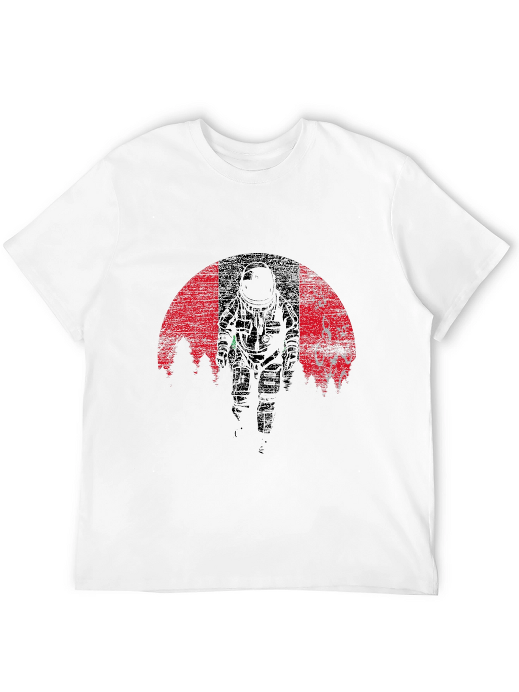 Astronaut Graphic Tee - Grunge Space Design