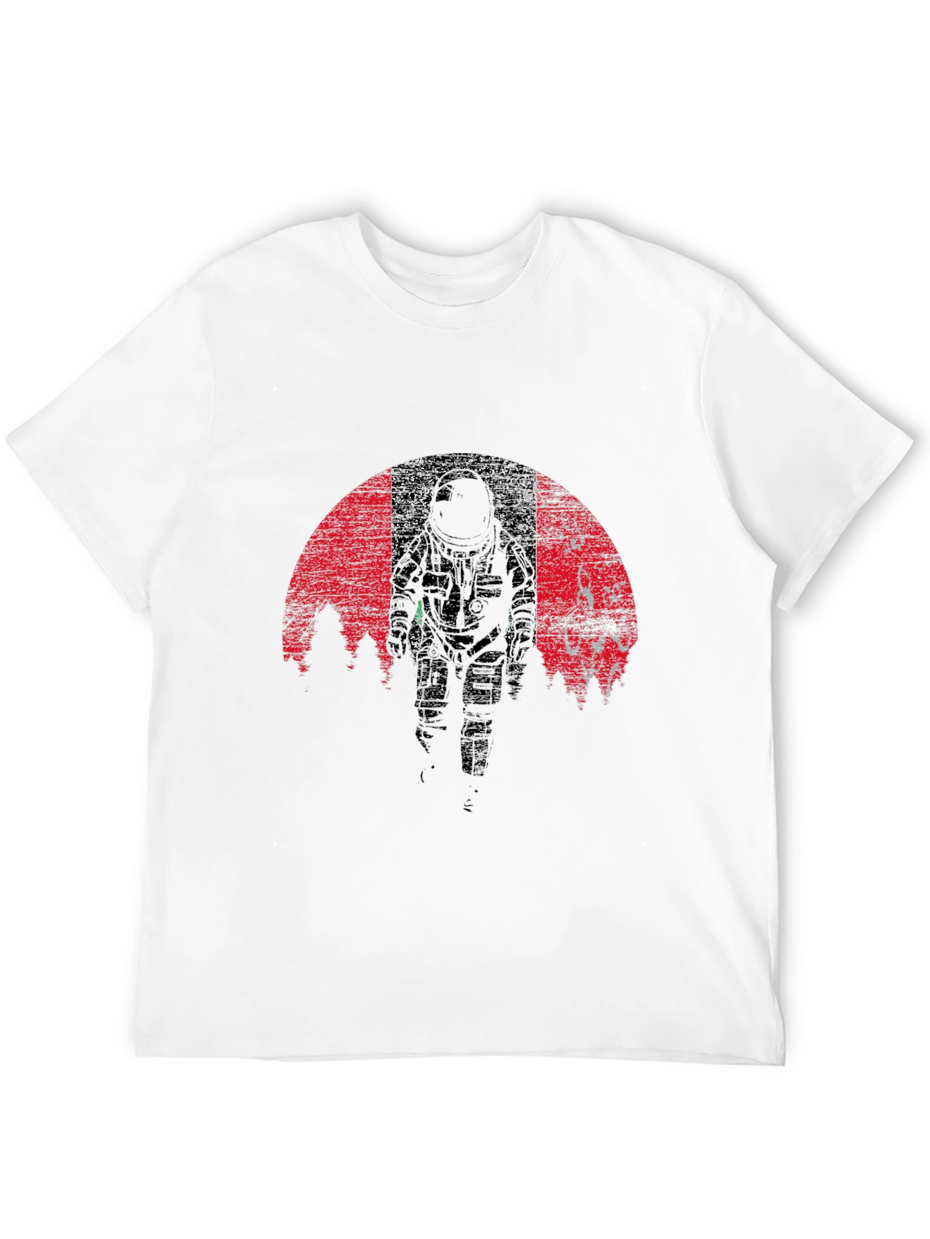 Astronaut Graphic Tee - Grunge Space Design