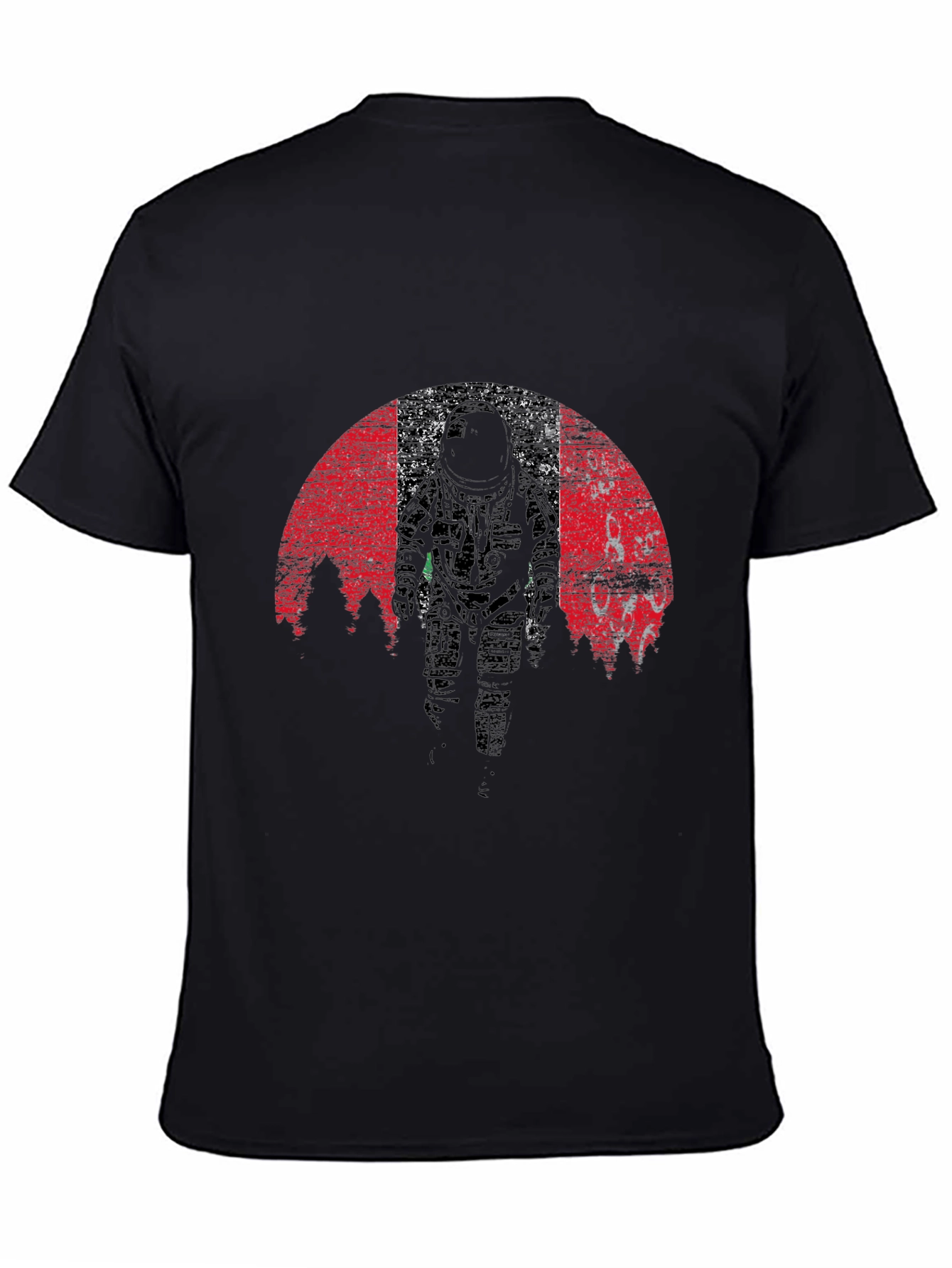 Astronaut Graphic Tee - Grunge Space Design
