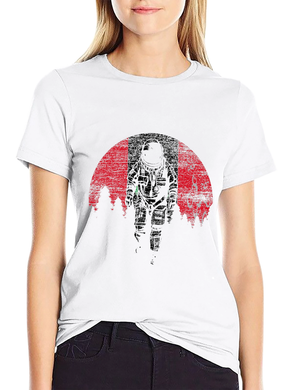 Astronaut Graphic Tee - Grunge Space Design