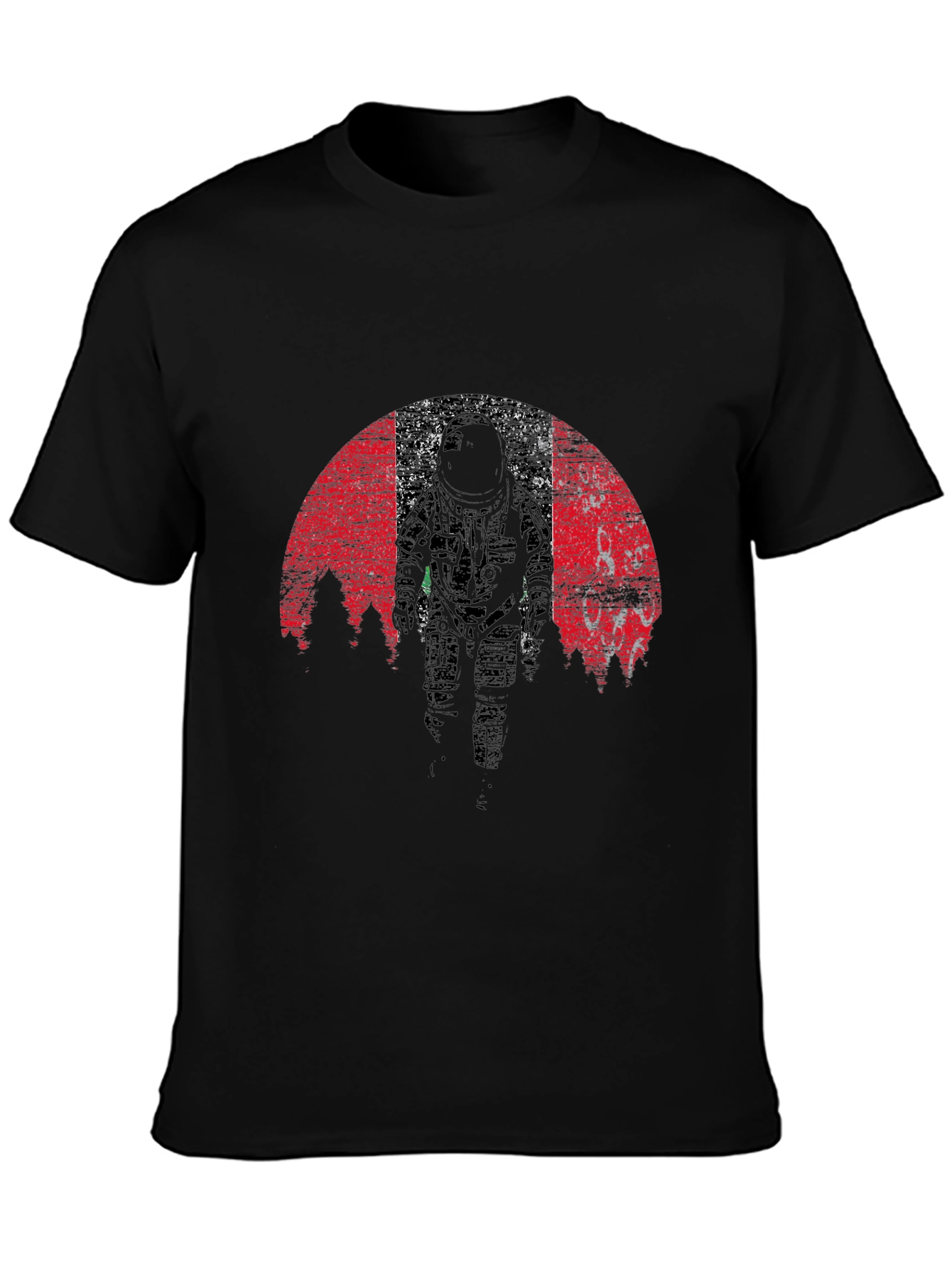 Astronaut Graphic Tee - Grunge Space Design