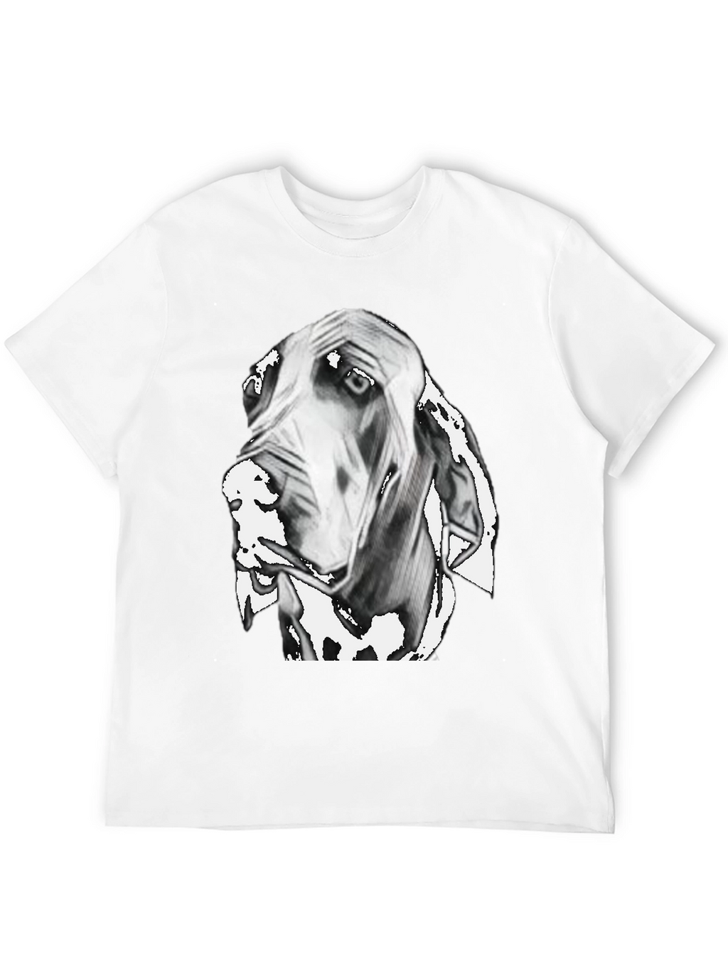 Dog Portrait Graphic Print Black T-Shirt