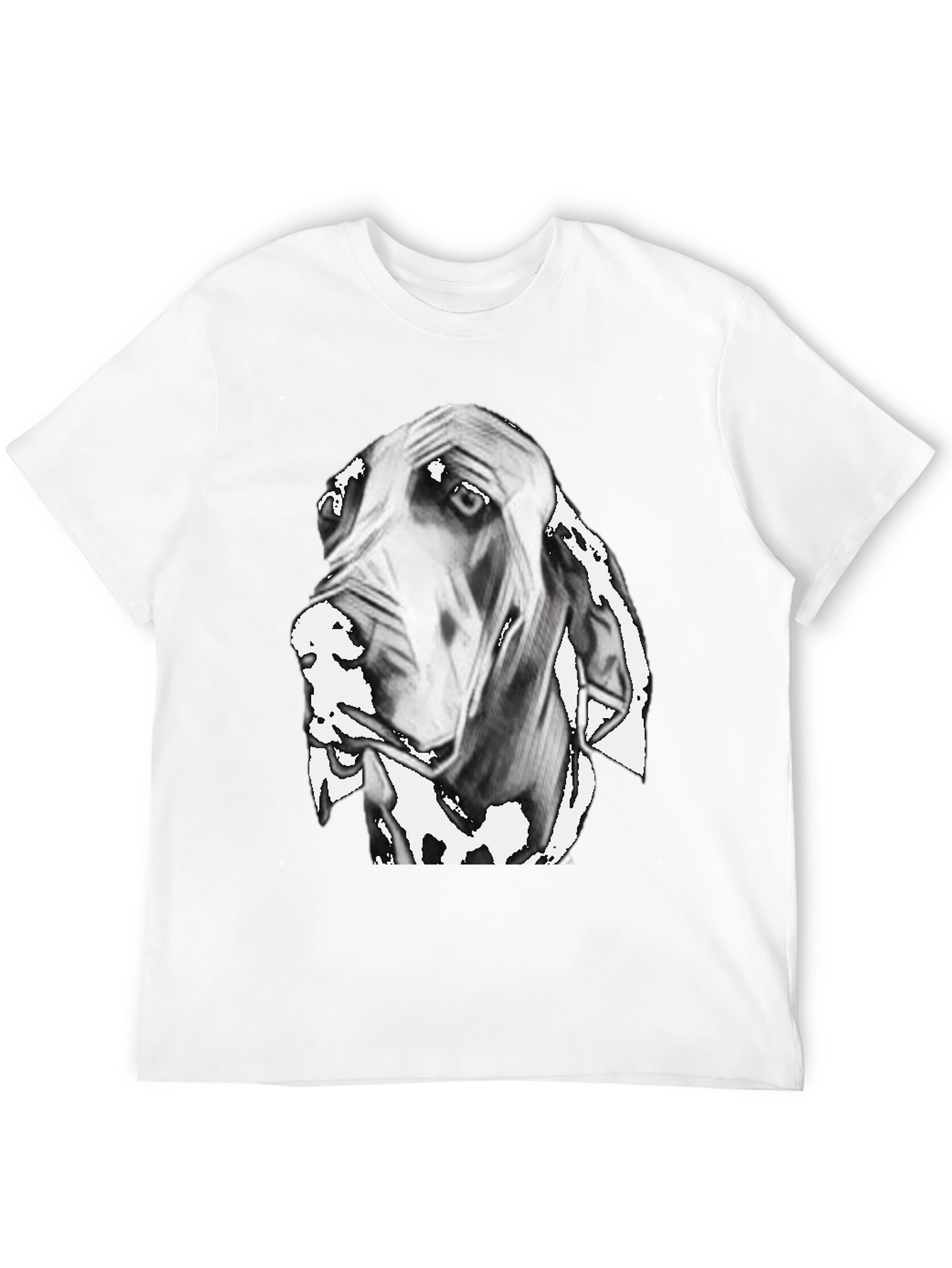 Dog Portrait Graphic Print Black T-Shirt