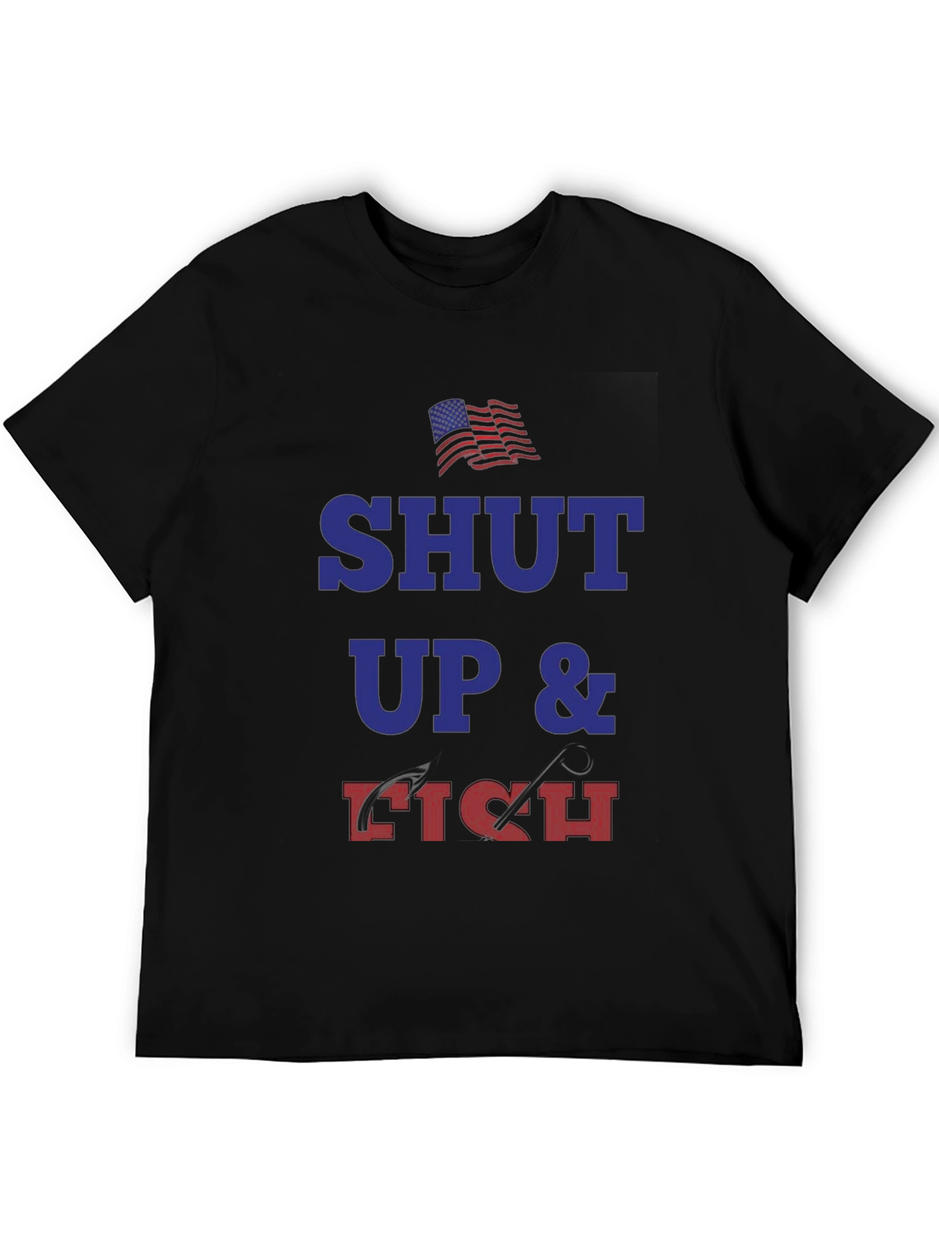 Shut Up and Fish T-Shirt - Patriotic Angler Tee