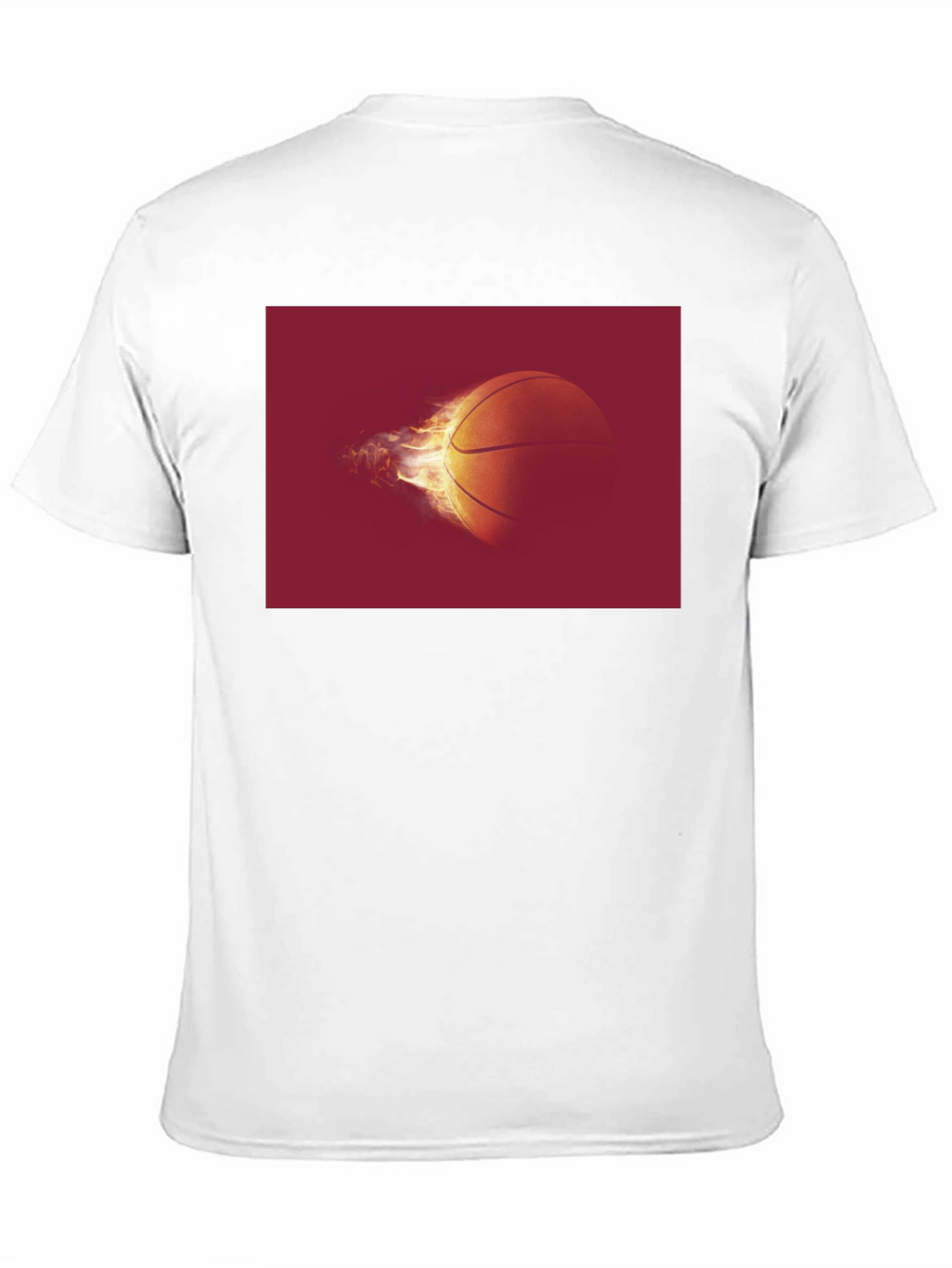 Flaming Basketball Graphic Tee - Black
