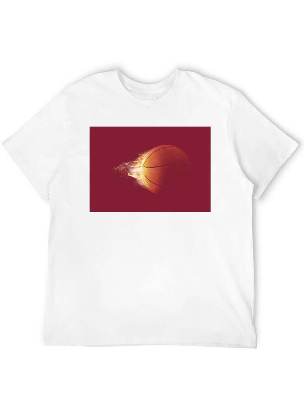 Flaming Basketball Graphic Tee - Black