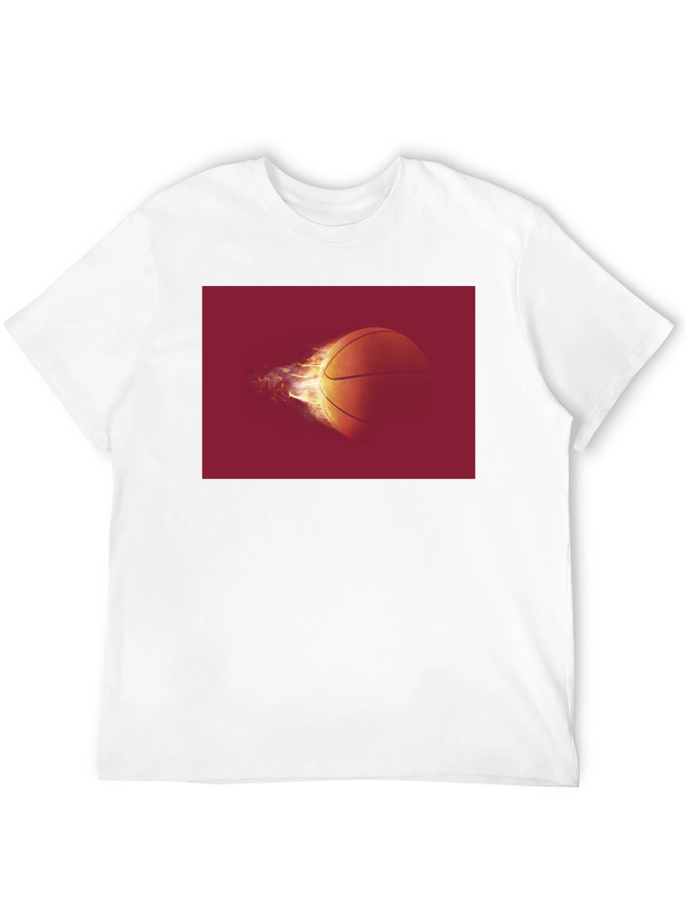 Flaming Basketball Graphic Tee - Black