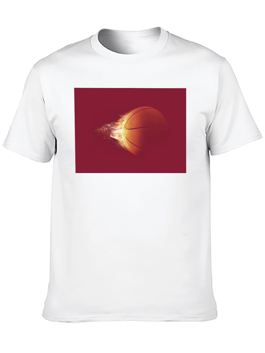Flaming Basketball Graphic Tee - Black