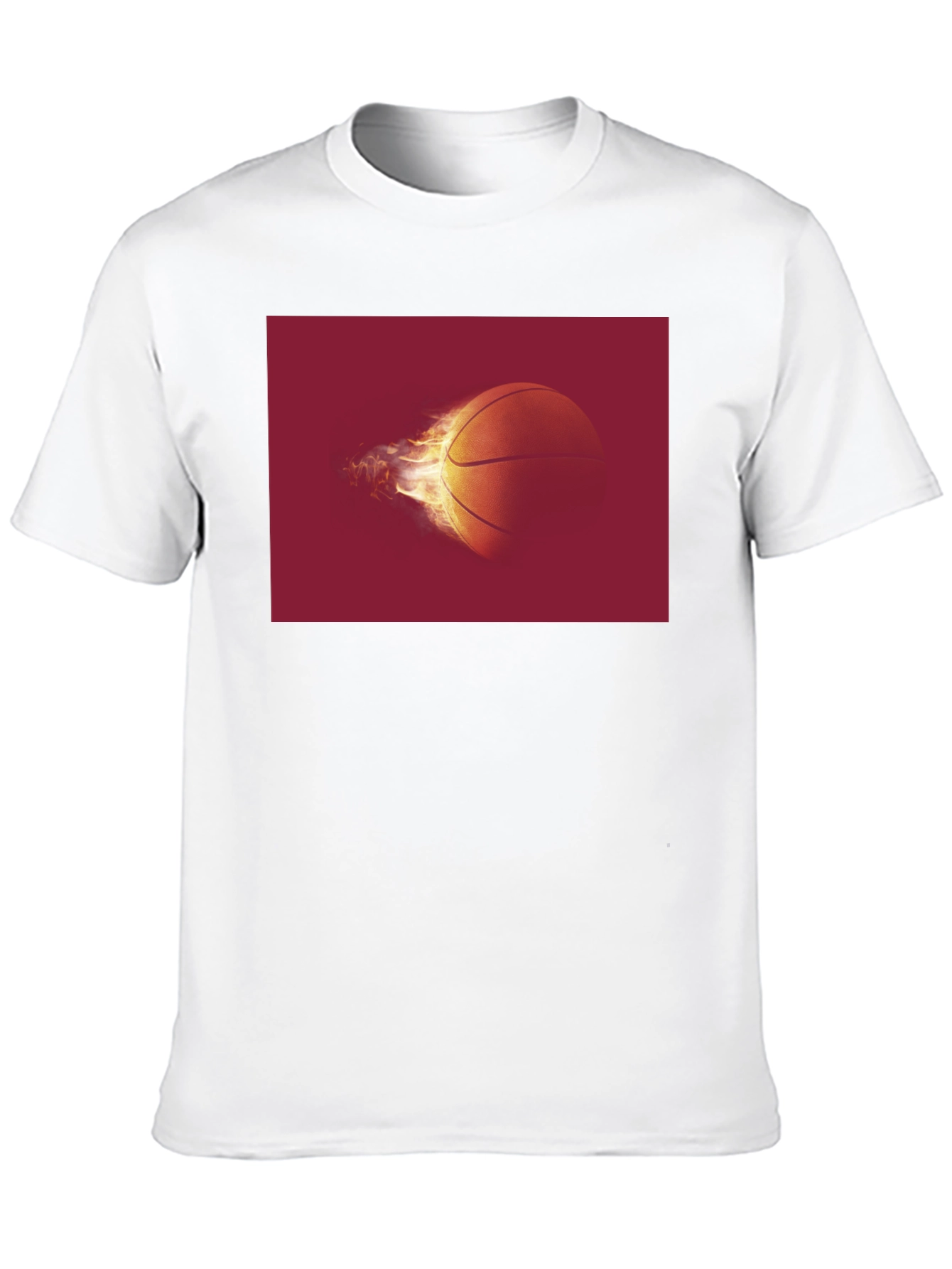 Flaming Basketball Graphic Tee - Black