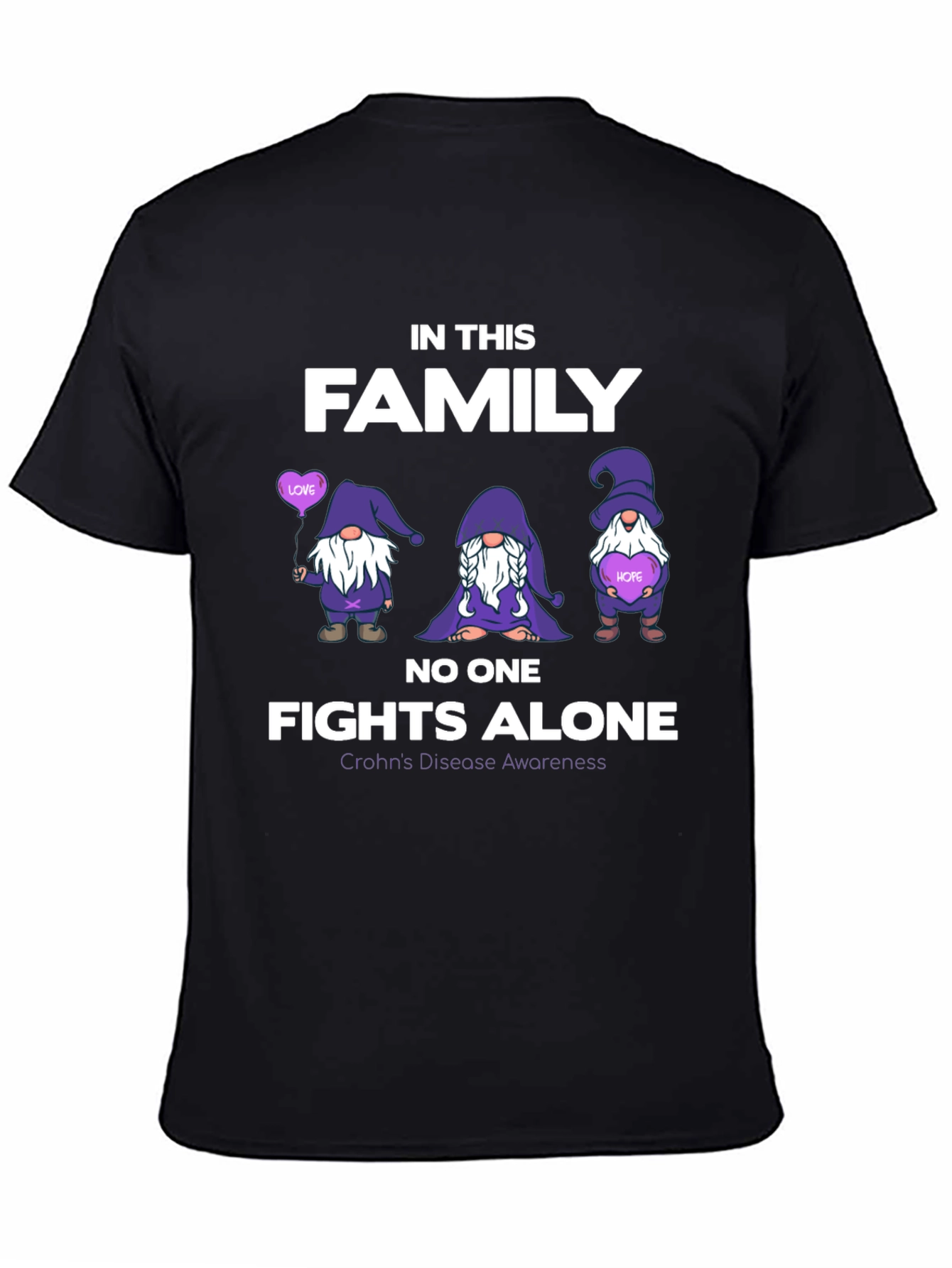 Crohns Disease Awareness T-Shirt - No One Fights Alone
