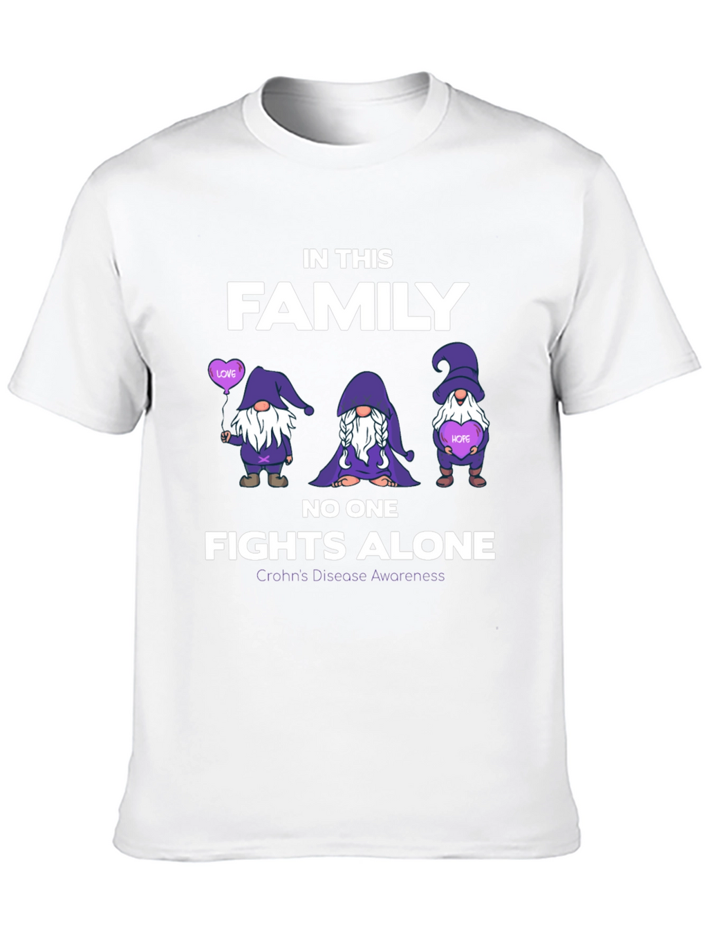 Crohns Disease Awareness T-Shirt - No One Fights Alone