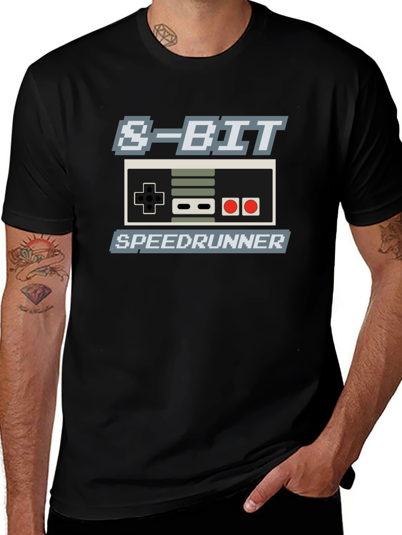 8-Bit Speedrunner T-Shirt - Retro Gaming Style