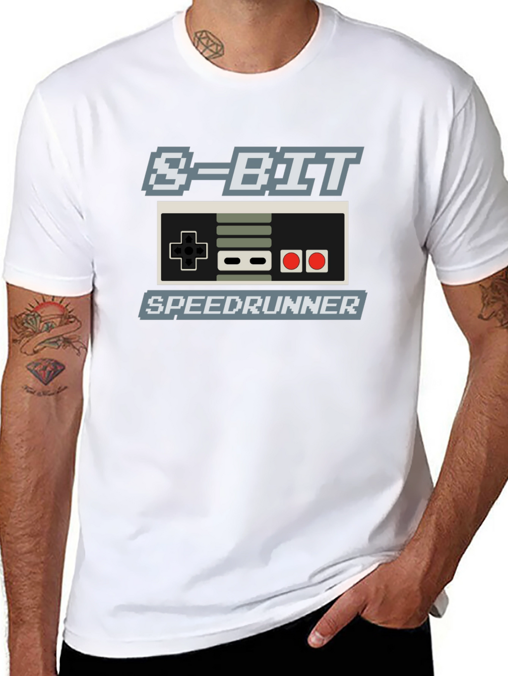 8-Bit Speedrunner T-Shirt - Retro Gaming Style