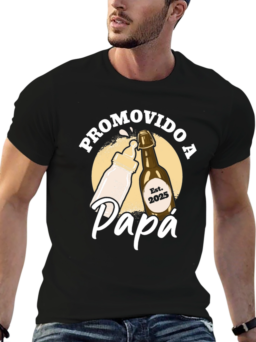 Promovido a Papa T-Shirt - New Dad Est. 2025