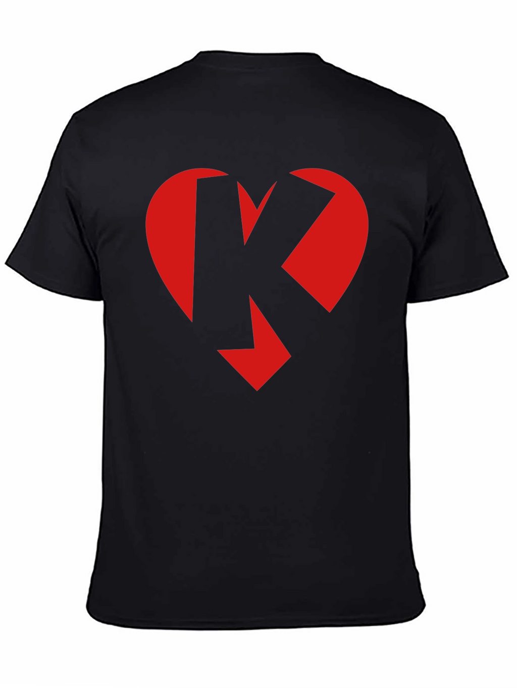 Heart K Graphic Tee - Black Crew Neck