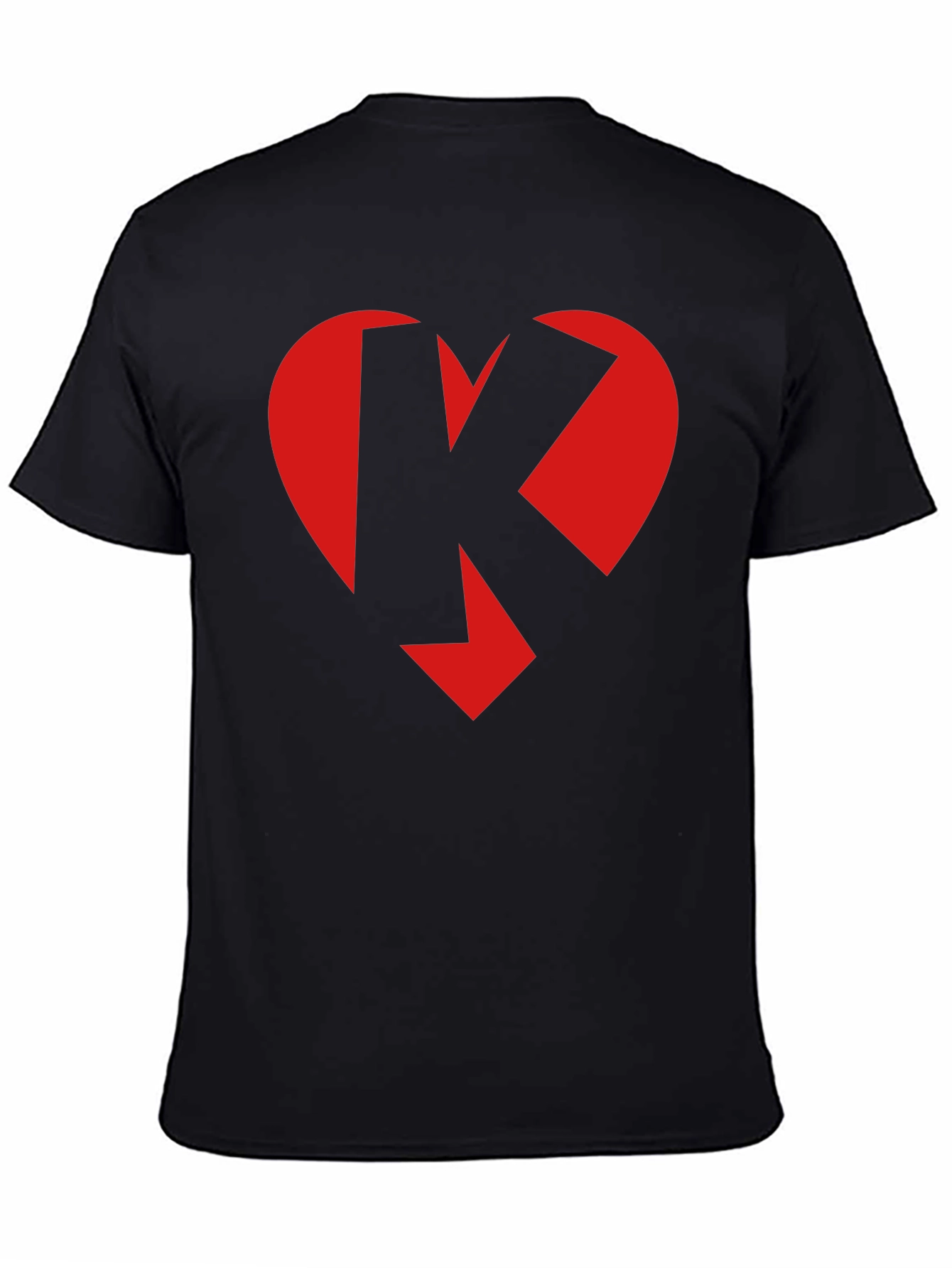 Heart K Graphic Tee - Black Crew Neck