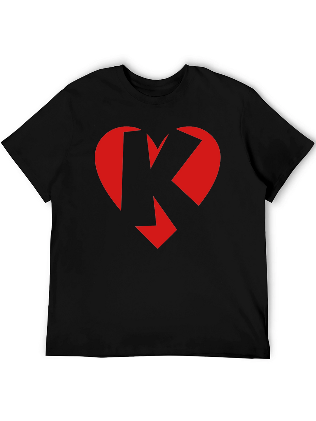 Heart K Graphic Tee - Black Crew Neck