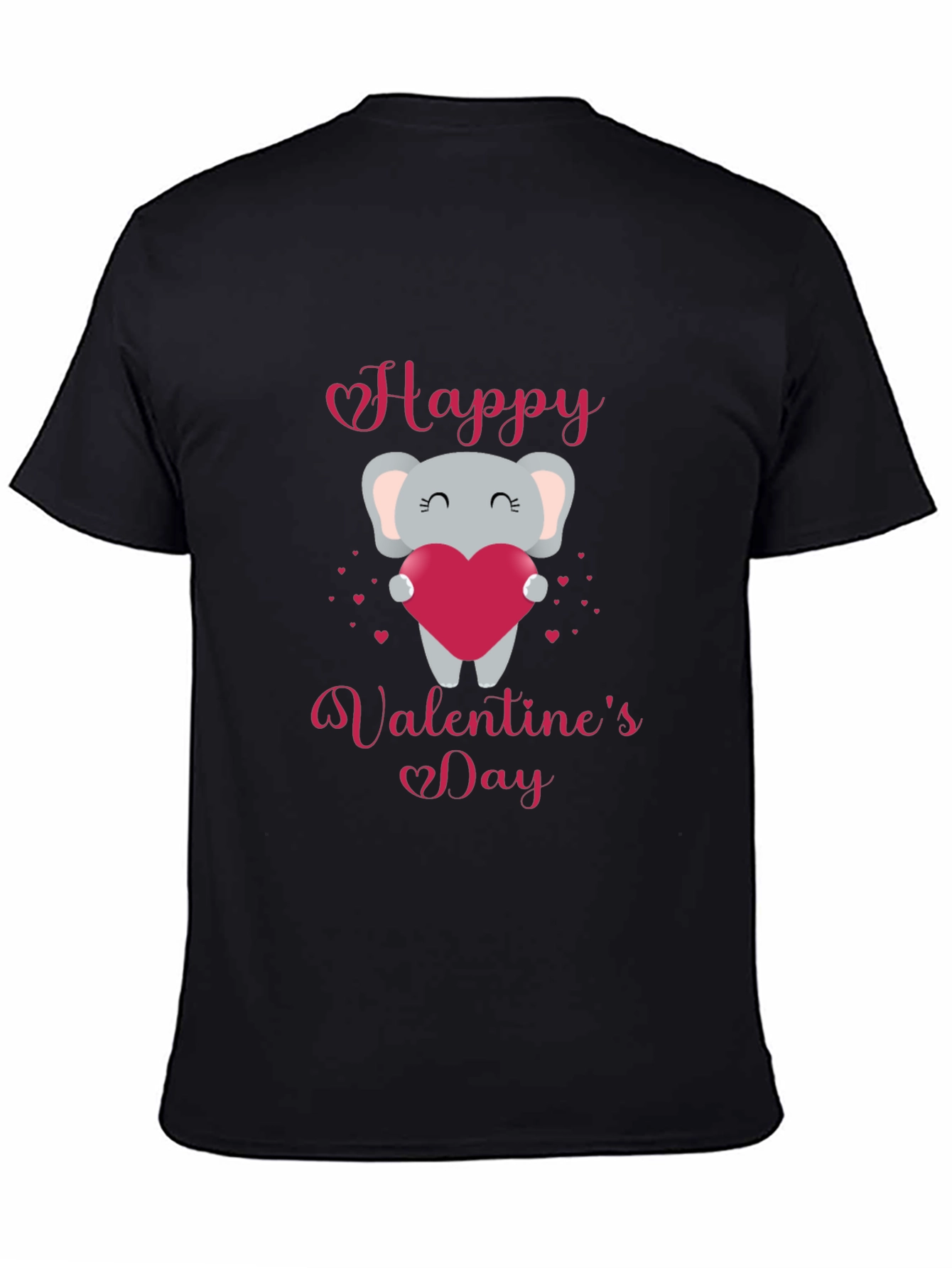 Happy Valentines Day Elephant Graphic T-Shirt