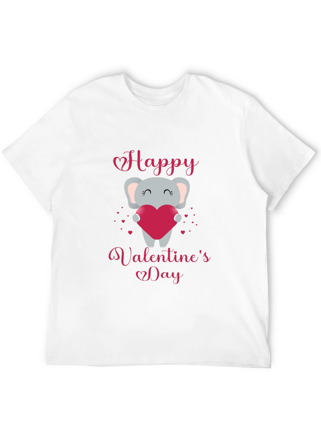 Happy Valentines Day Elephant Graphic T-Shirt
