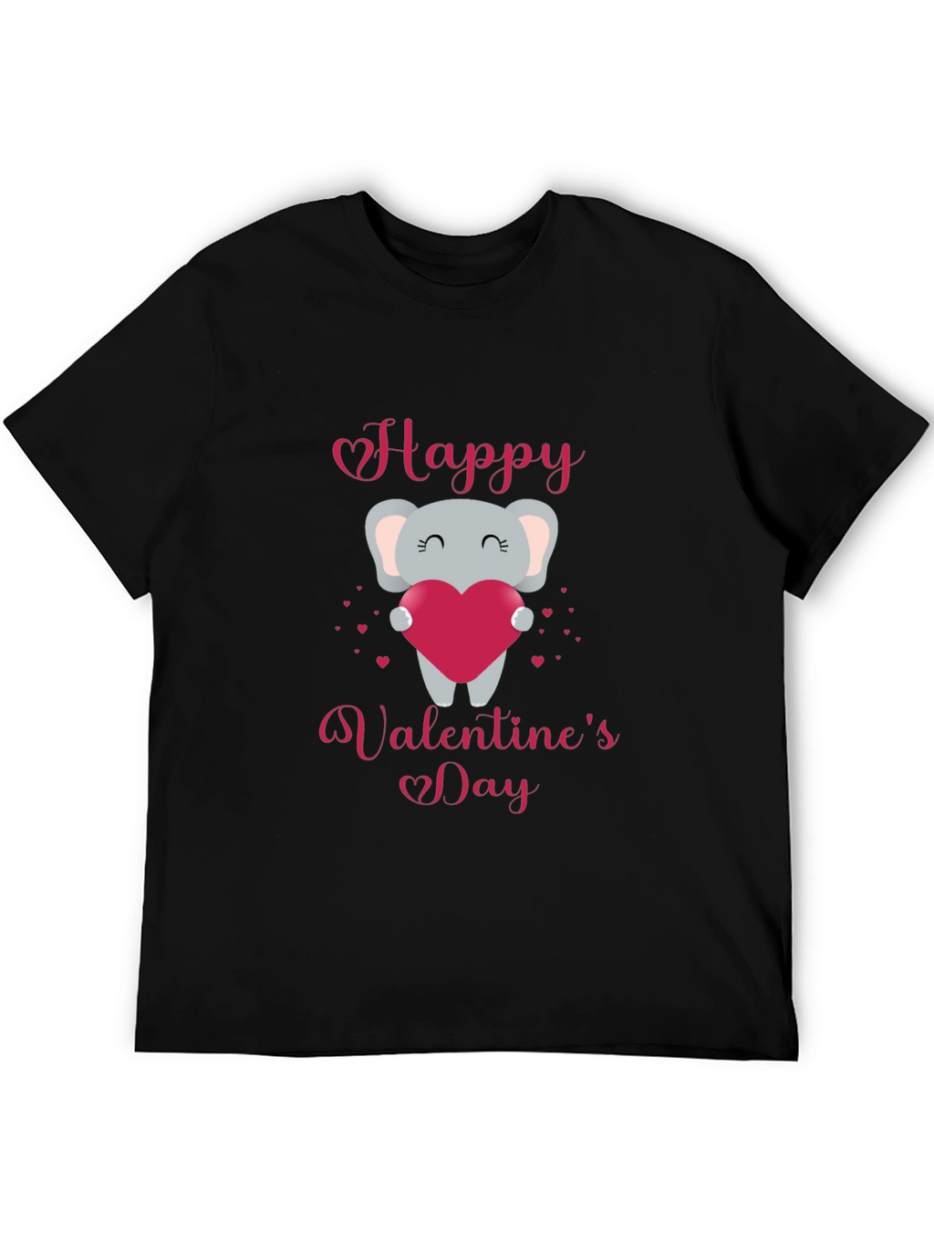 Happy Valentines Day Elephant Graphic T-Shirt